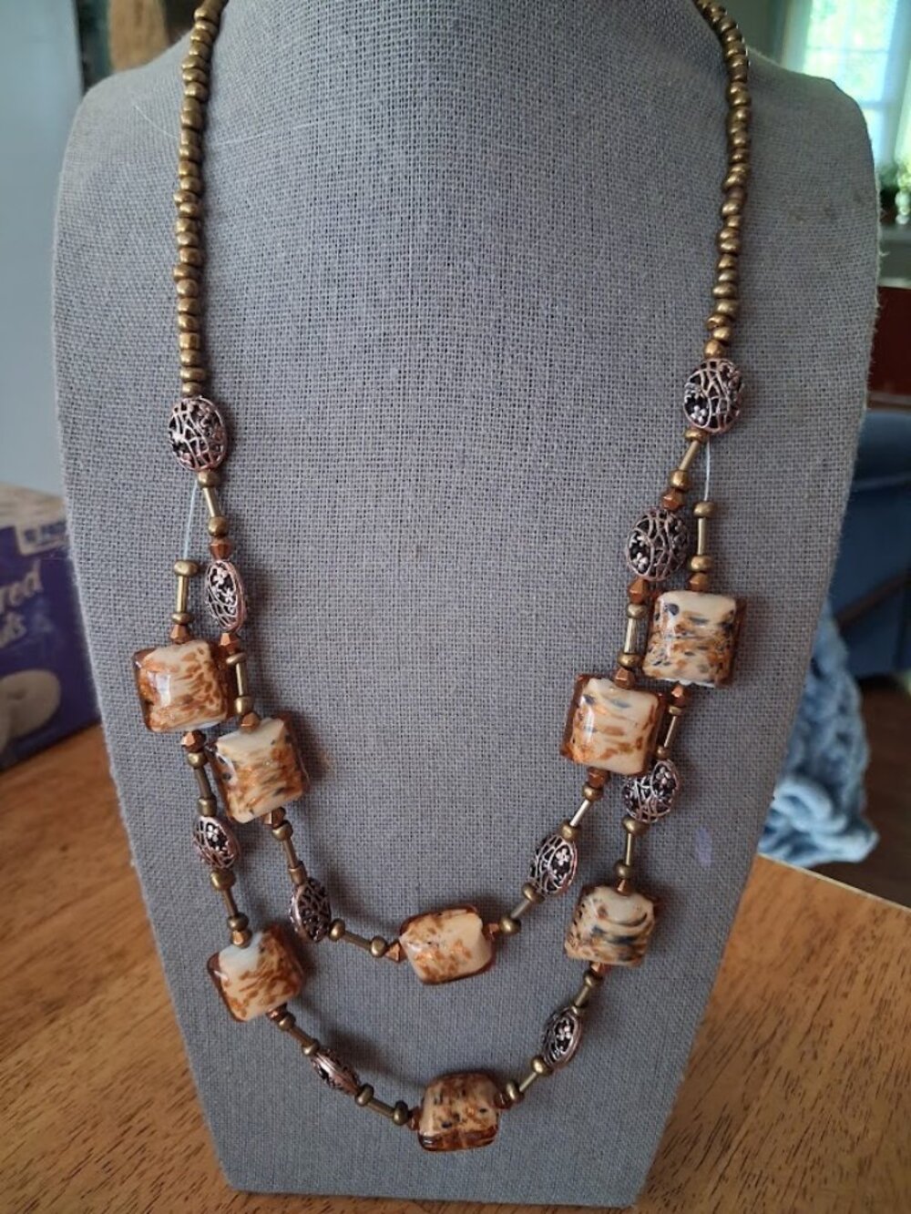 18 inch Beaded statement necklace